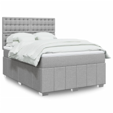 vidaXL világosszürke szövet rugós ágy matraccal 140 x 190 cm ágy és ágykellék