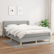 vidaXL világosszürke szövet rugós ágy matraccal 140 x 190 cm ágy és ágykellék