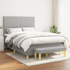 vidaXL világosszürke szövet rugós ágy matraccal 140 x 190 cm ágy és ágykellék
