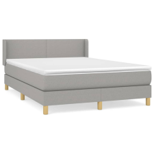 vidaXL világosszürke szövet rugós ágy matraccal 140 x 190 cm (3130105) ágy és ágykellék