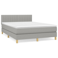 vidaXL világosszürke szövet rugós ágy matraccal 140 x 190 cm (3140769) ágy és ágykellék