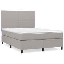 vidaXL világosszürke szövet rugós ágy matraccal 140 x 190 cm (3141609) ágy és ágykellék