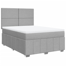 vidaXL világosszürke szövet rugós ágy matraccal 140 x 190 cm (3291656) ágy és ágykellék