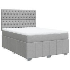 vidaXL világosszürke szövet rugós ágy matraccal 140 x 190 cm (3291670) ágy és ágykellék