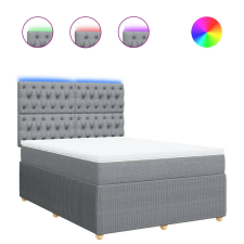 vidaXL világosszürke szövet rugós ágy matraccal 140 x 190 cm (3294358) ágy és ágykellék