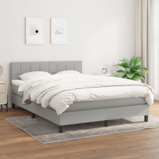 vidaXL Világosszürke szövet rugós ágy matraccal 140 x 200 cm ágy és ágykellék
