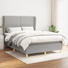 vidaXL világosszürke szövet rugós ágy matraccal 140 x 200 cm ágy és ágykellék