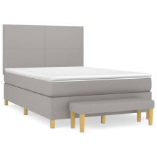 vidaXL világosszürke szövet rugós ágy matraccal 140 x 200 cm (3136997) ágy és ágykellék