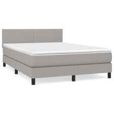 vidaXL világosszürke szövet rugós ágy matraccal 140 x 200 cm (3139897) ágy és ágykellék