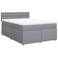 vidaXL világosszürke szövet rugós ágy matraccal 140 x 200 cm (3286717) ágy és ágykellék