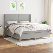 vidaXL világosszürke szövet rugós ágy matraccal 160 x 200 cm ágy és ágykellék