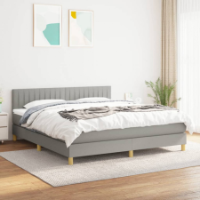 vidaXL világosszürke szövet rugós ágy matraccal 160 x 200 cm ágy és ágykellék