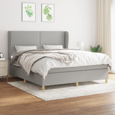 vidaXL világosszürke szövet rugós ágy matraccal 160 x 200 cm ágy és ágykellék