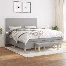 vidaXL világosszürke szövet rugós ágy matraccal 160 x 200 cm ágy és ágykellék