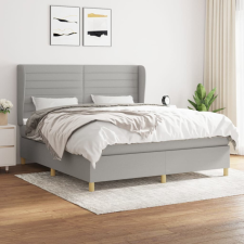 vidaXL világosszürke szövet rugós ágy matraccal 160 x 200 cm ágy és ágykellék