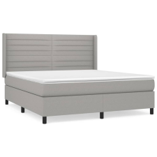 vidaXL világosszürke szövet rugós ágy matraccal 160 x 200 cm (3131521) ágy és ágykellék