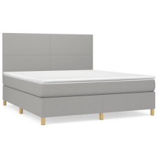 vidaXL világosszürke szövet rugós ágy matraccal 160 x 200 cm (3142185) ágy és ágykellék