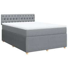 vidaXL világosszürke szövet rugós ágy matraccal 160 x 200 cm (3287514) ágy és ágykellék
