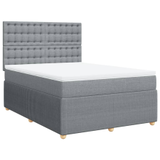 vidaXL világosszürke szövet rugós ágy matraccal 160 x 200 cm (3292121) ágy és ágykellék