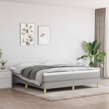 vidaXL világosszürke szövet rugós ágy matraccal 180 x 200 cm ágy és ágykellék