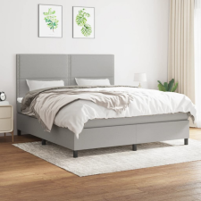vidaXL világosszürke szövet rugós ágy matraccal 180 x 200 cm ágy és ágykellék