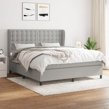 vidaXL világosszürke szövet rugós ágy matraccal 180 x 200 cm ágy és ágykellék