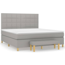 vidaXL világosszürke szövet rugós ágy matraccal 180 x 200 cm (3137173) ágy és ágykellék