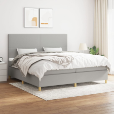 vidaXL világosszürke szövet rugós ágy matraccal 200 x 200 cm ágy és ágykellék