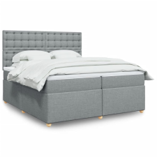 vidaXL világosszürke szövet rugós ágy matraccal 200 x 200 cm ágy és ágykellék