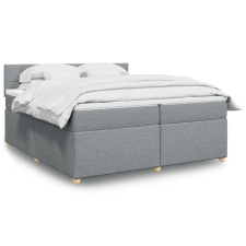 vidaXL világosszürke szövet rugós ágy matraccal 200 x 200 cm ágy és ágykellék