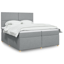 vidaXL világosszürke szövet rugós ágy matraccal 200 x 200 cm ágy és ágykellék