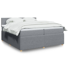vidaXL világosszürke szövet rugós ágy matraccal 200 x 200 cm ágy és ágykellék