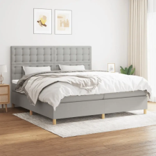 vidaXL világosszürke szövet rugós ágy matraccal 200 x 200 cm ágy és ágykellék