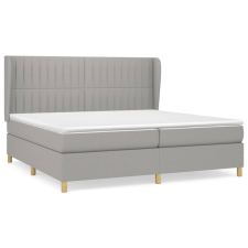 vidaXL világosszürke szövet rugós ágy matraccal 200 x 200 cm (3128709) ágy és ágykellék