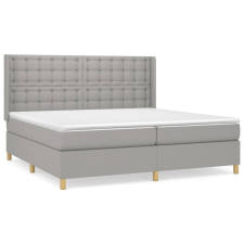 vidaXL világosszürke szövet rugós ágy matraccal 200 x 200 cm (3132337) ágy és ágykellék