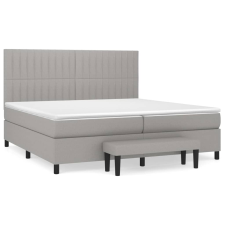 vidaXL világosszürke szövet rugós ágy matraccal 200 x 200 cm (3136781) ágy és ágykellék