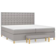 vidaXL világosszürke szövet rugós ágy matraccal 200 x 200 cm (3137501) ágy és ágykellék