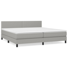 vidaXL világosszürke szövet rugós ágy matraccal 200 x 200 cm (3140001) ágy és ágykellék