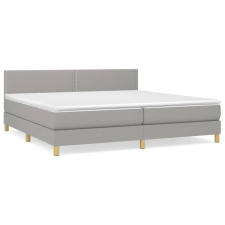 vidaXL világosszürke szövet rugós ágy matraccal 200 x 200 cm (3140561) ágy és ágykellék