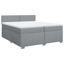 vidaXL világosszürke szövet rugós ágy matraccal 200 x 200 cm (3285988) ágy és ágykellék