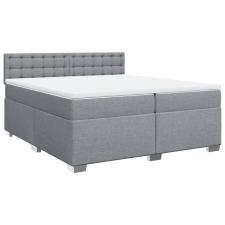 vidaXL világosszürke szövet rugós ágy matraccal 200 x 200 cm (3286009) ágy és ágykellék