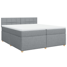 vidaXL világosszürke szövet rugós ágy matraccal 200 x 200 cm (3286787) ágy és ágykellék