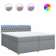 vidaXL világosszürke szövet rugós ágy matraccal 200 x 200 cm (3289094) ágy és ágykellék