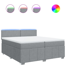 vidaXL világosszürke szövet rugós ágy matraccal 200 x 200 cm (3289468) ágy és ágykellék