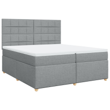 vidaXL világosszürke szövet rugós ágy matraccal 200 x 200 cm (3291387) ágy és ágykellék