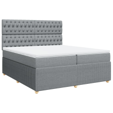 vidaXL világosszürke szövet rugós ágy matraccal 200 x 200 cm (3292170) ágy és ágykellék