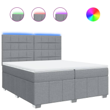 vidaXL világosszürke szövet rugós ágy matraccal 200 x 200 cm (3294075) ágy és ágykellék