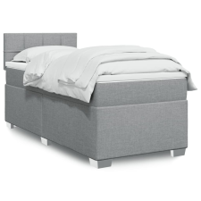 vidaXL világosszürke szövet rugós ágy matraccal 80 x 200 cm ágy és ágykellék