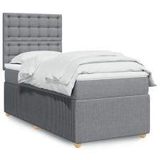 vidaXL világosszürke szövet rugós ágy matraccal 80 x 200 cm ágy és ágykellék