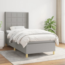 vidaXL világosszürke szövet rugós ágy matraccal 80 x 200 cm ágy és ágykellék